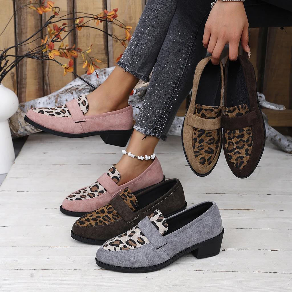 Fashion Women Shoes Leopard Splicing Flat Casual Shoes Brand Slip On Loafers Vulcanized Shoes Walking Single Sneakers Women 2025