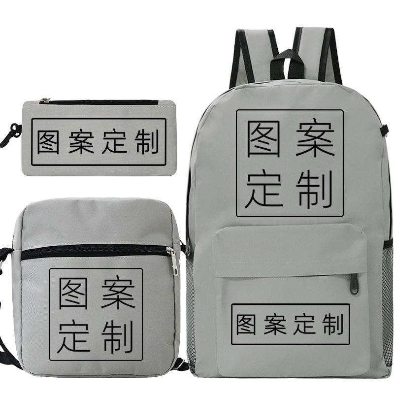 Student Schoolbag Making Oxford Cloth Backpack Shoulder Bag Pencil Bag Combination Three-Piece Set