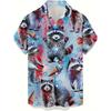 Men's Fashion 3D Printed 2026 Casual Hawaiian Shirts Funny Monkey Giraffe Cat Graphic Blouses Short Sleeve Button Shirt Tops