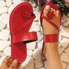 Female Shoes on Sale 2024 Toe Set Women's Slippers Summer Flowers Solid Solft Sole Casual Comfortable Flat Large Size Slippers