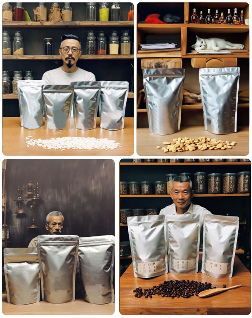 Small Aluminum Bag with Mini Free Dividing Bag with Storage Preservation Long Term Vacuum Pack Silver Zipper, Standing, Zipper, Bag, Bag, Storage,
