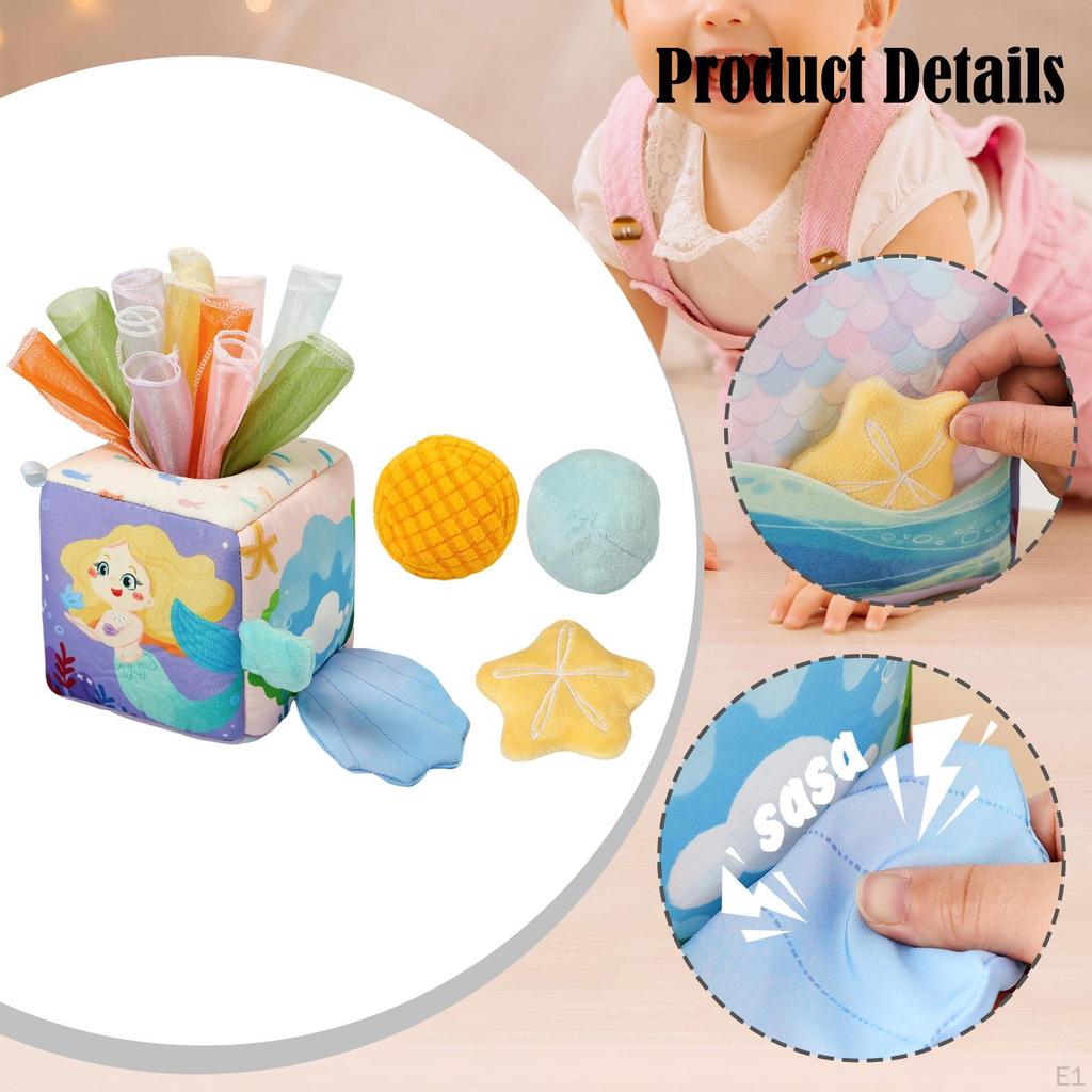 Tissue Box Toy Sensory Development Gifts Soft Preschool Education for 6 Months and Up Children