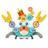 Electric Walking Gear Crab Toy with Music Light Cartoon Crawling Crab DIY Assembly Toy Toddlers Boys Girls Interactive Animal Musical Toy