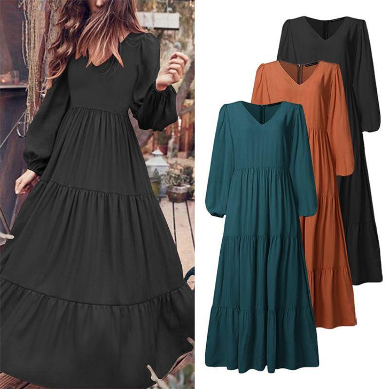 

2023 Temperament Women s Large Swing Dress Dress Black 4XL