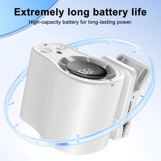 Quiet Fan with Clip-on 199 Speeds Digital Display Adjustable Neck Belt Cooling Fan