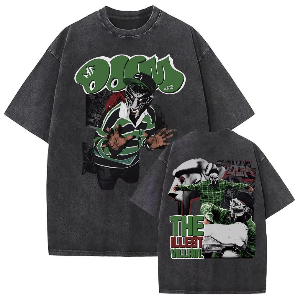 MF DOOM Стирка Черный Графическая Футболка Хип-Хоп Рэп Стритвир Унисекс Футболка L