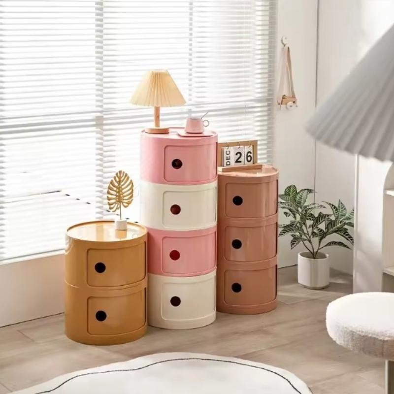 Aesthetic Side Table Simple Trendy Drawers Bedside Table with Handle Luxury Nightstand Storage Locker Bedroom Furniture