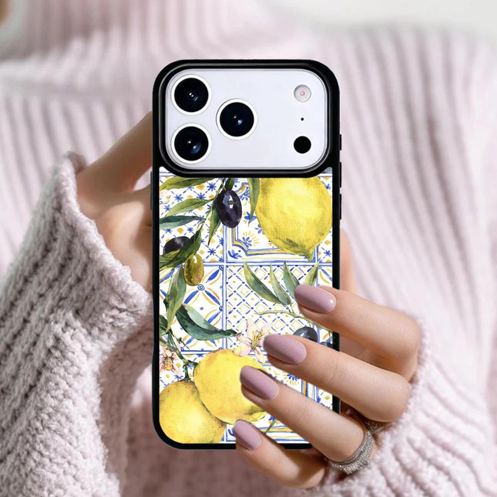 Mediterranean Lemon Phone Case For Apple iPhone 17 Air 16E 15 14 Plus 13 12 11 Pro Max Mini Funda Cover