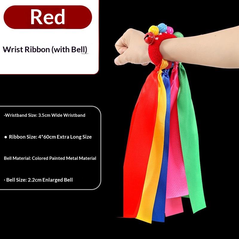 Children'S Wrist Ribbon Team Sports Pompom Cheerleading Big Match Pom Club Dance Props Elastic Bracelet With Elastic Rope