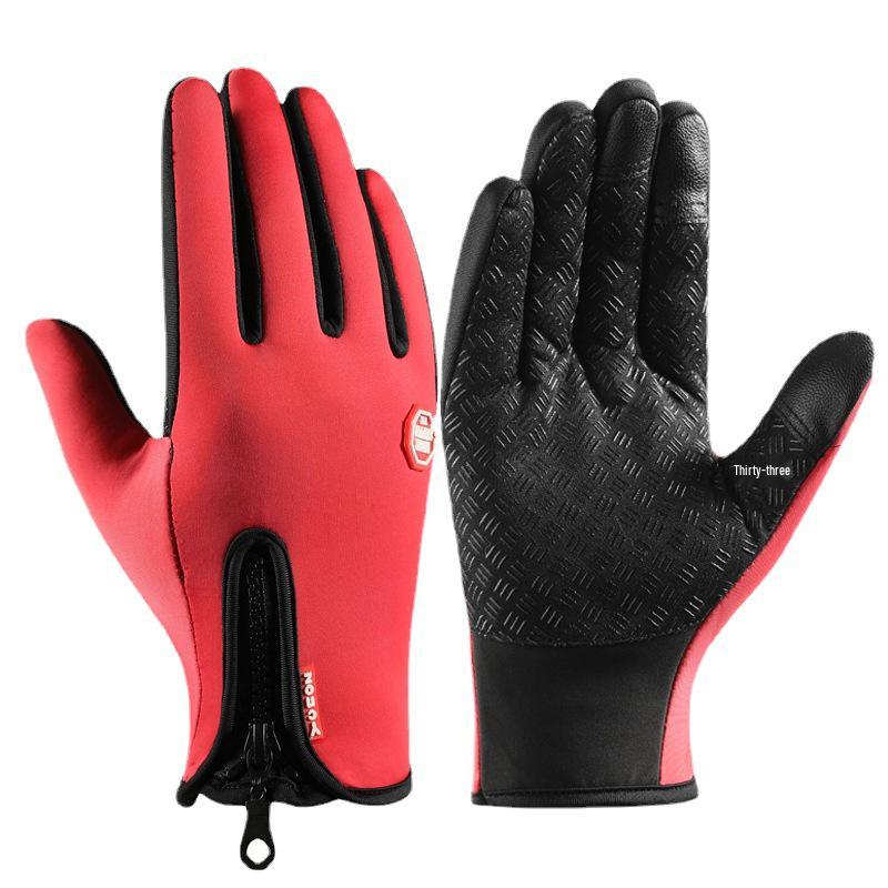 Touchscreen Winterhandschuhe für Damen & Herren: Rutschfest, mit Reißverschluss, für Outdoor-Sportarten, Klettern, Skifahren und Motorradfahren
