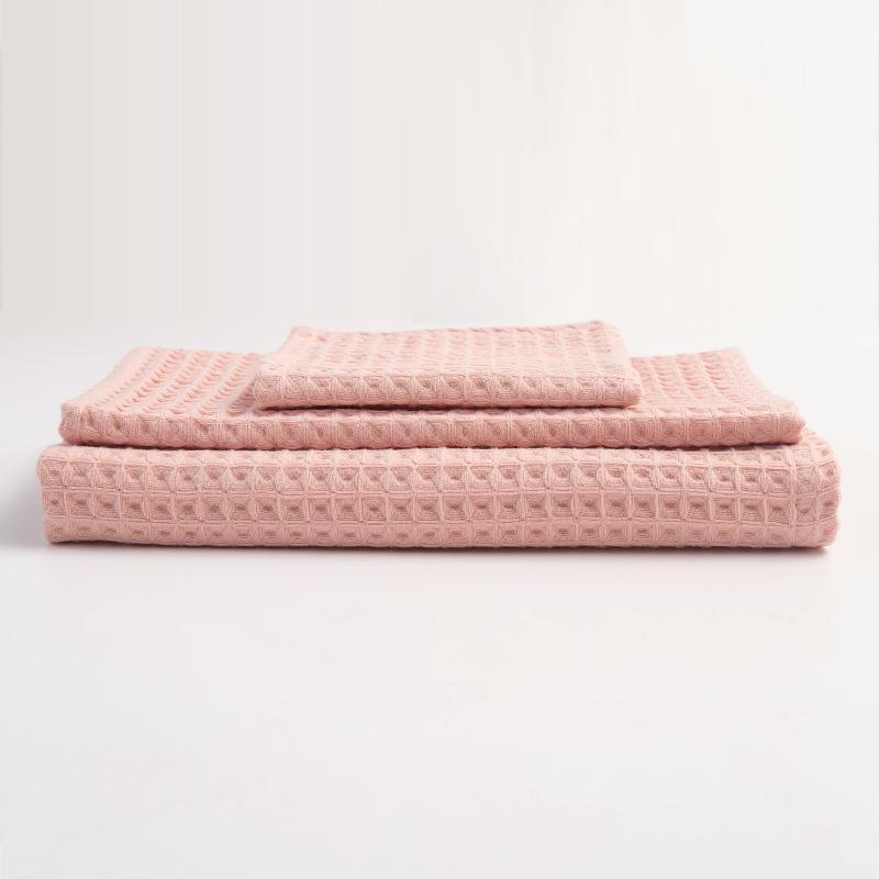 Badetuch-Set aus reiner Baumwolle mit Waffelmuster – 3-teilige, saugfähige Geschenkbox