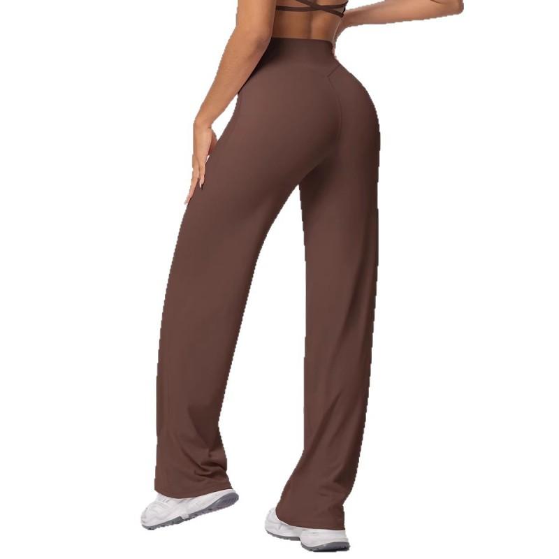 High Waist Straight Leg Yoga Pants Slim Fit Casual Trousers Women Sports Outdoor Gym