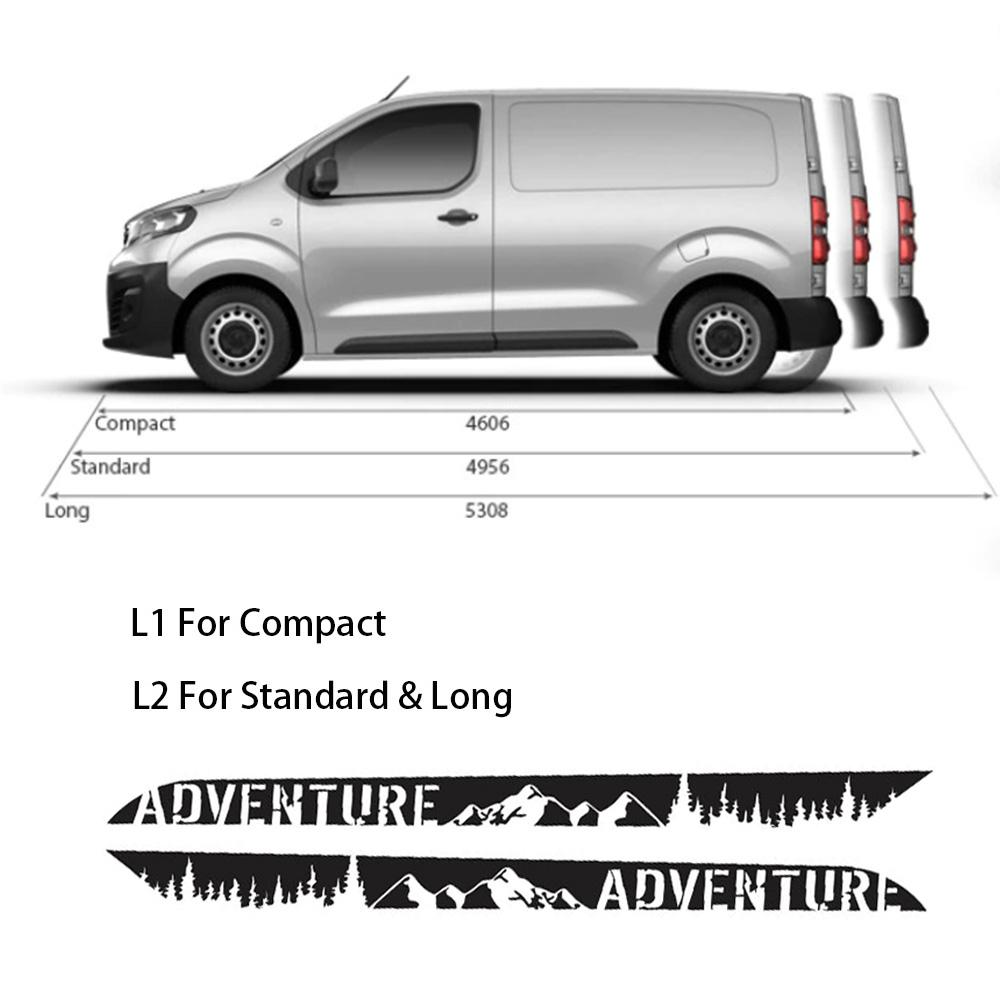 Samolepky na auto Pro Peugeot Expert Traveller Citroen Jumpy Dispatch Fiat Scudo Obytný vůz Dobrodružství Nálepka Autodoplňky pro tuning