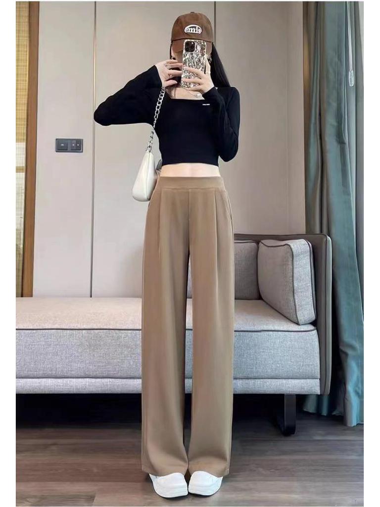 Ice Silk Wide-Leg Plus-Size Women's Summer Slimming Casual Pants
