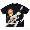 2026 Summer BLEACH Ichigo Kurosaki Anime T-shirt Men Women Vintage Oversized Streetwear Harajuku Casual Cotton Tee
