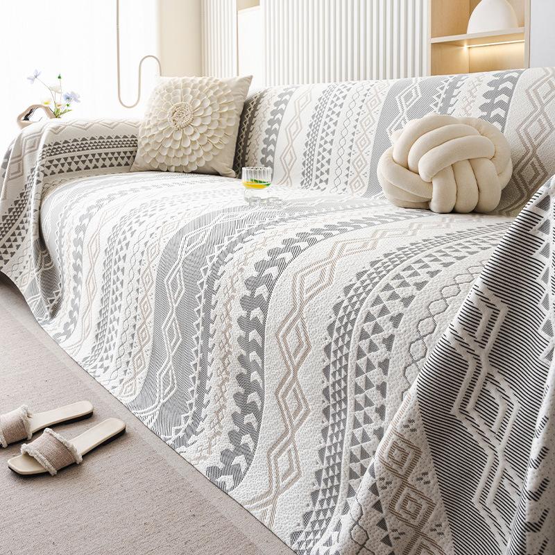 Summer cool sofa cover light luxury high-end mat sofa blanket summer ice silk 2025 new sofa towel