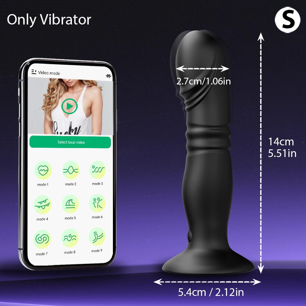 Thrusting Anal Plug Vibrator Wireless Control Prostate Massager Butt Plug Vibrating Suction Cup Dildo Adult Sex Toys for Men