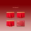 Jieliya Men's Lucky Red Seamless Boxer Briefs 3-Pack