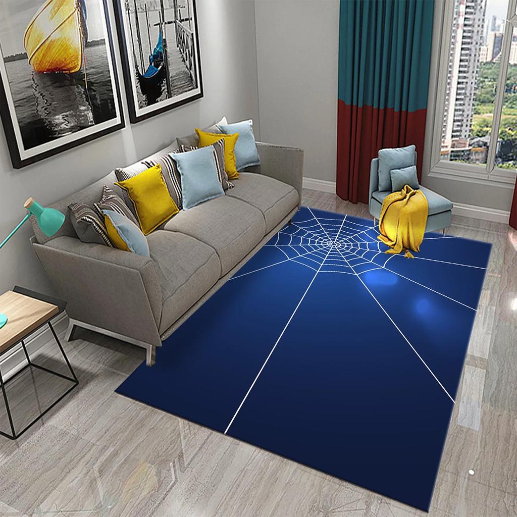Halloween Horror Spider Web Carpet Teens Bedroom Living Room Large Decor Carpet Kitchen Bathroom Anti-Slip Door Mat Floor Mats