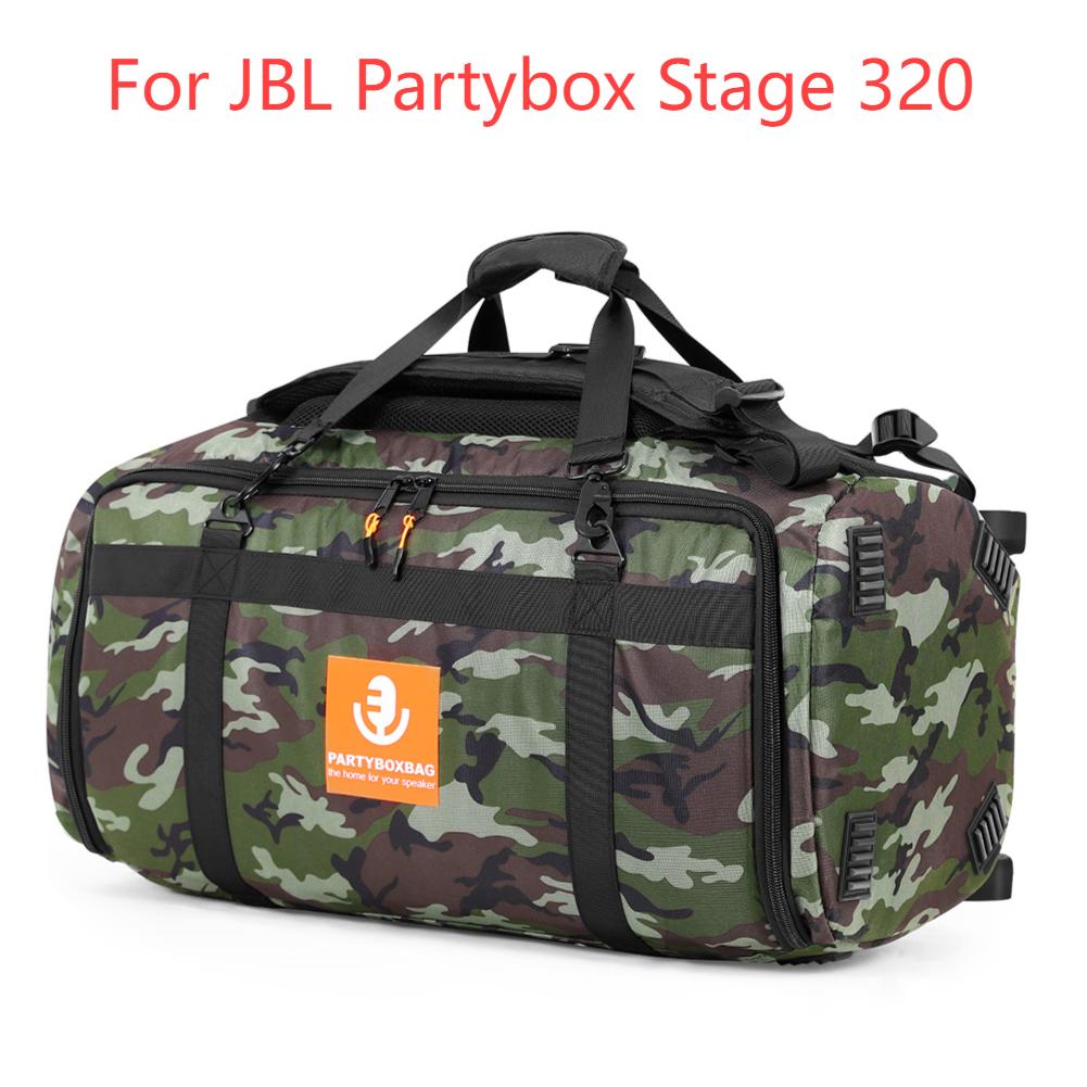 Speaker Bag Travel Case Shockproof Portable Carry Tote Bag Backpack Adjustable Strap for Jbl PartyBox Stage 320/Club 120/110