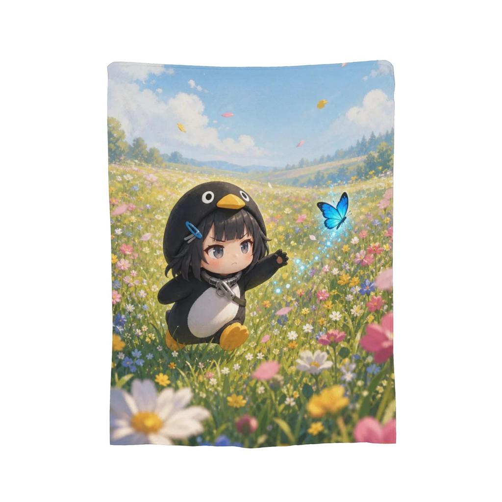 Gugu Gaga Penguin Blanket Cute Flannel Throw Blankets Airplane Travel Portable Soft Warm Bedspread