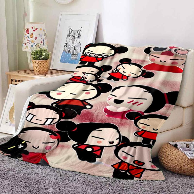 Chinese Doll P-Pucca Garu Blanket 3D Printed Cute Anime Cartoon Character Blanket Sofa Cover Blanket Air Conditioner Bed Sheet