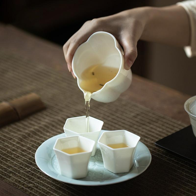 Retro Ceramics Fair Cup Tea Pitcher Teacup Creative Heat-resistant Cha Hai Household Justice Cup Teaset Drinkware Accessories