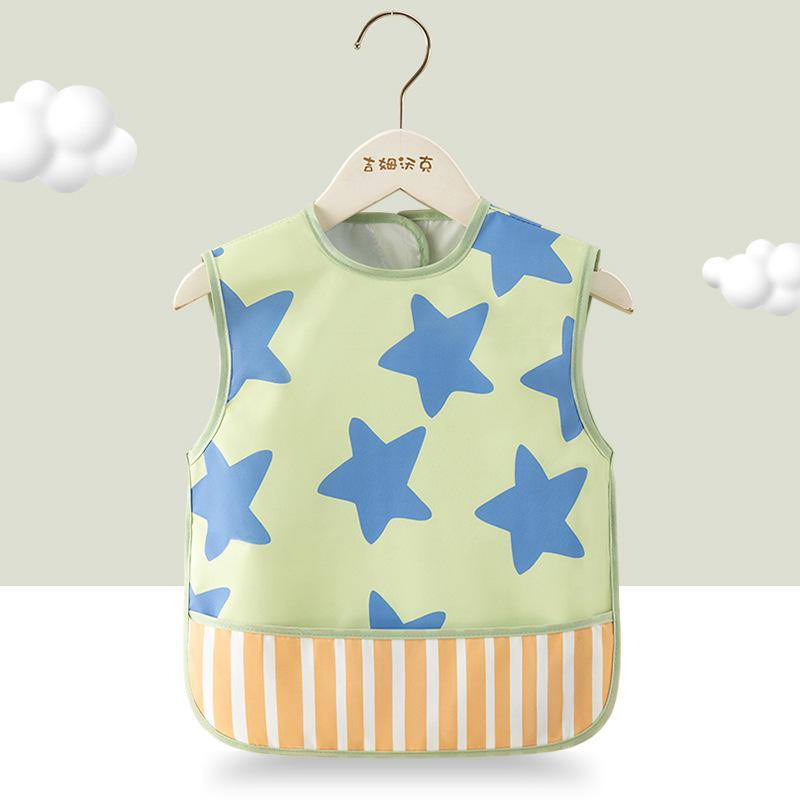 Wasserdichte Fleckenabweisende Baby-Lätzchen: Ärmelloser Unisex-Kittel für die Sommer-Mahlzeit