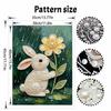 DIY Frameless Pearl Painting Kit Cute Rabbit Flower 3D Shiny Bead Art Canvas Relaxing Creative Craft for Home Wall Decor Gift