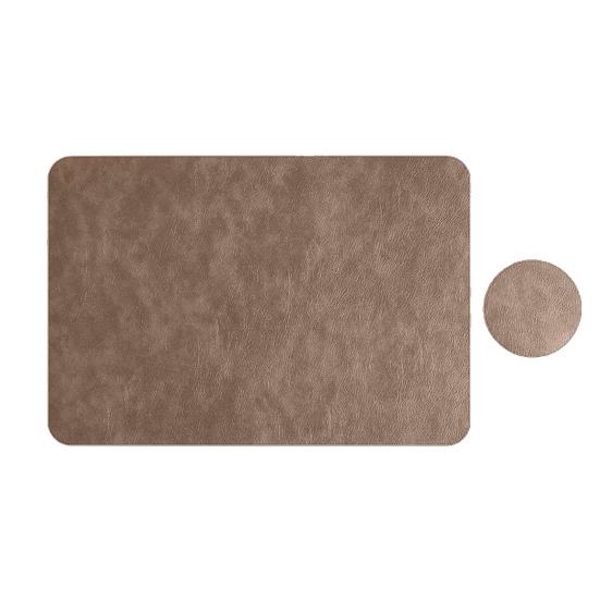 Faux Leather Placemat Coaster Dining Table Heat Insulation Pad Dual Side Waterproof Placemat for Kitchen Countertops Dining Tables