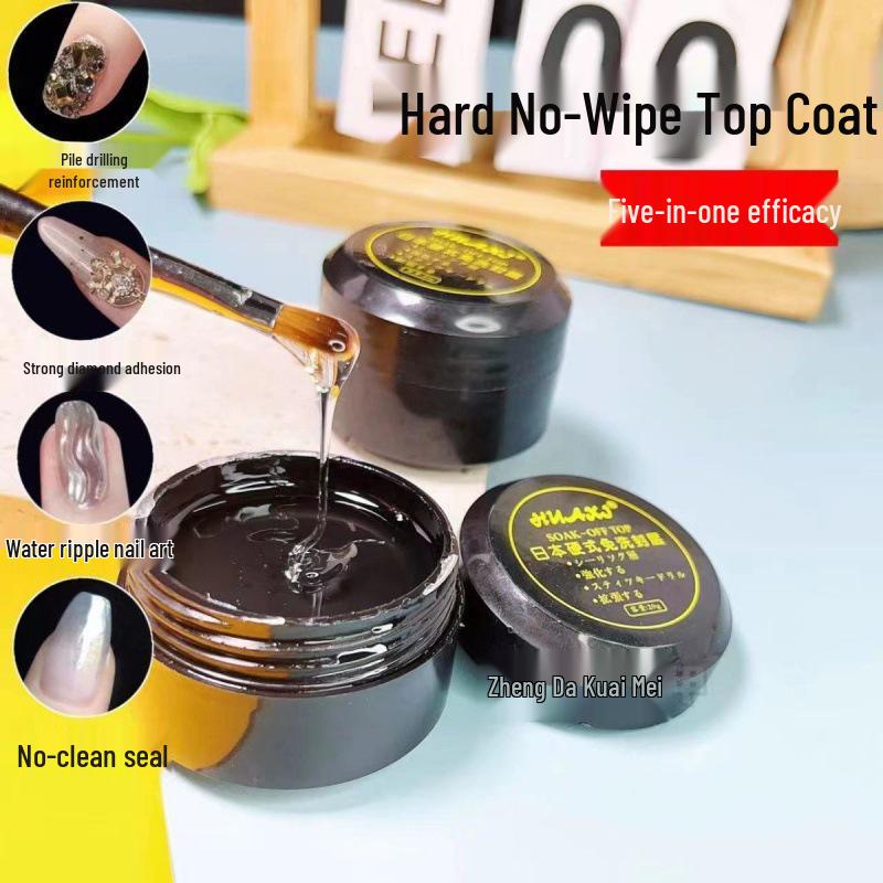 

Japanese No-Wipe Rhinestone Glue & Hard Top Coat for Nail Art - 5-in-1 Reinforcement & Shaping Standard Size