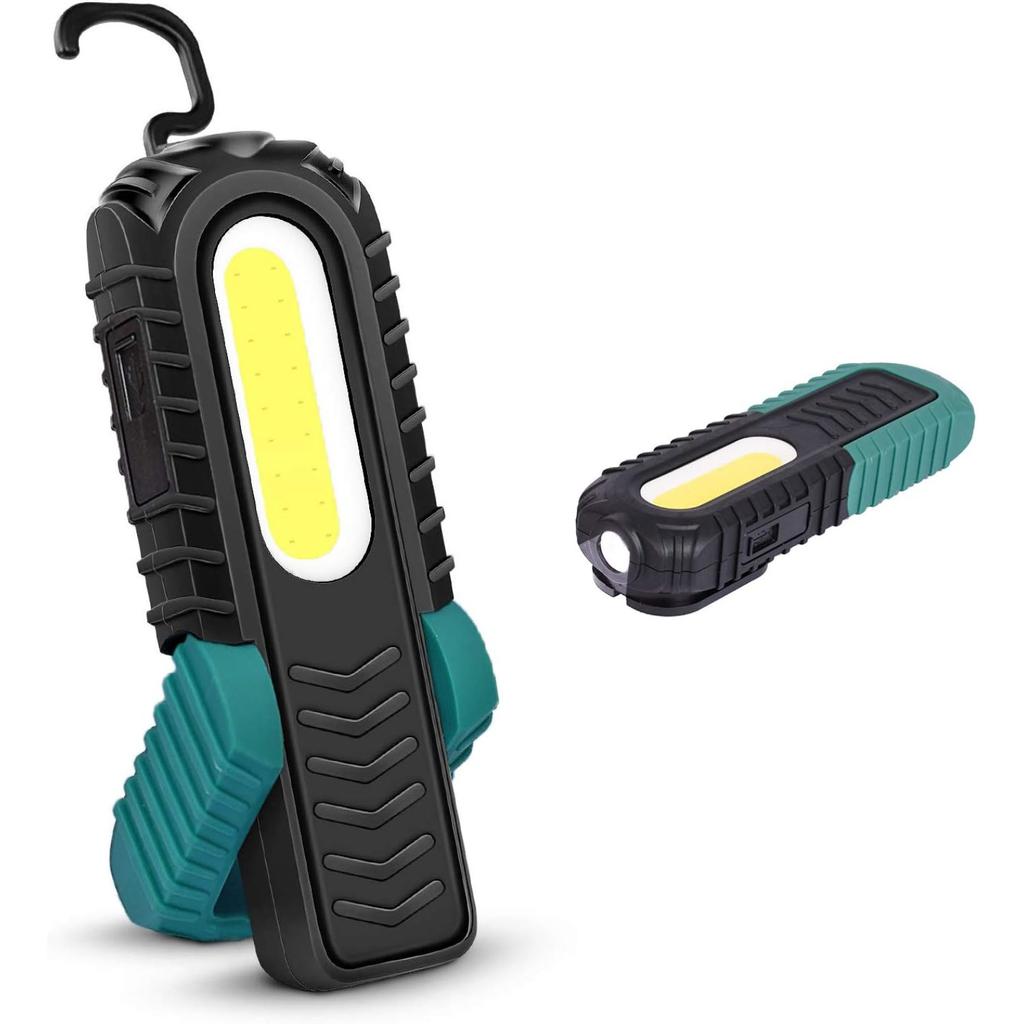 LED Work Light,Portable Rechargeable Torch Workshop Lamp COB Inspection Lights with Hook and Magnetic Base for Car Repair,Garage,Camping,Emergency Use