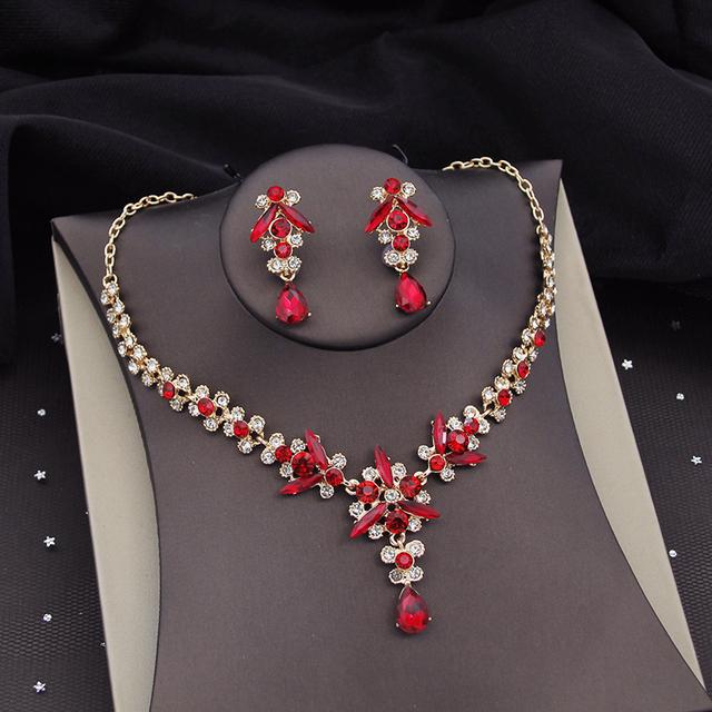Ensembles de Bijoux de Mariée en Cristal Strass pour Femmes Tiare Couronne Collier Boucle d'Oreille Bal Mariée Costume Ensembles de Bijoux Mode Mariage