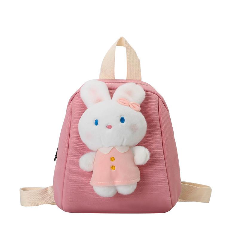 Stylish And Fun Cartoon Rabbit Childrens Backpack Soft Fabric Charming School Bag For Preschoolers