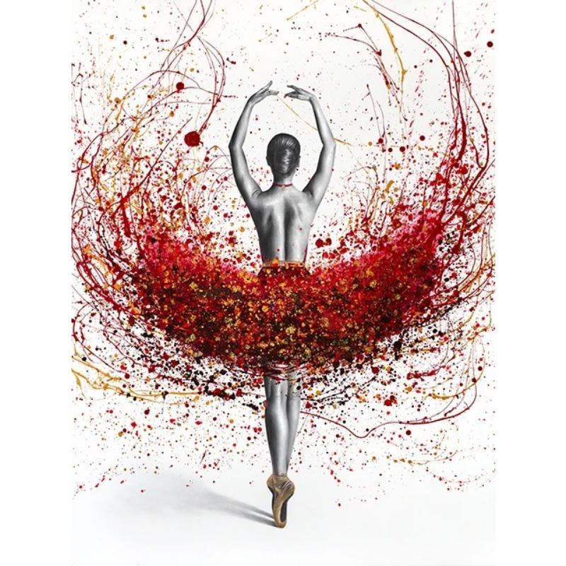 Ballerina Girl Poster Floral Dancer Canvas Painting Ballet Wall Art Picture Prints For Dance Studio Home Decor Modern Mural