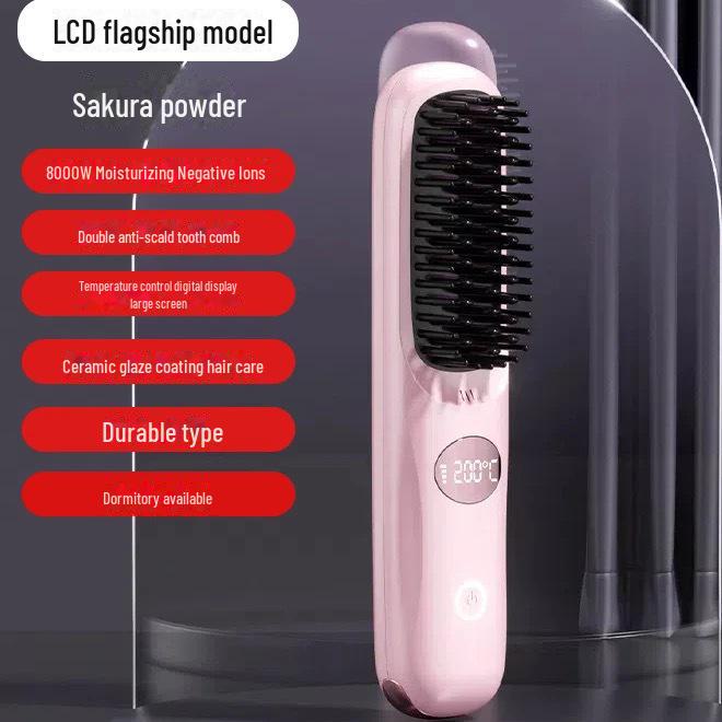 Ionen-Haarglättungskamm mit LCD-Display – Doppelfunktion, tragbar für Zuhause und im Wohnheim