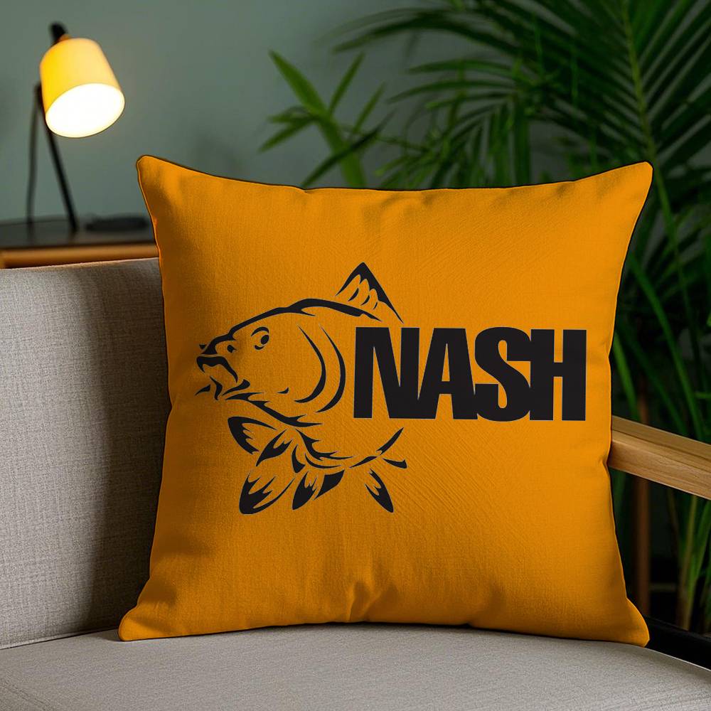 Pillow Case N-Nash Fishing logo Office Sofa Dorm Chair Back Short Plush Double-sided Printing Home Cushion Cover