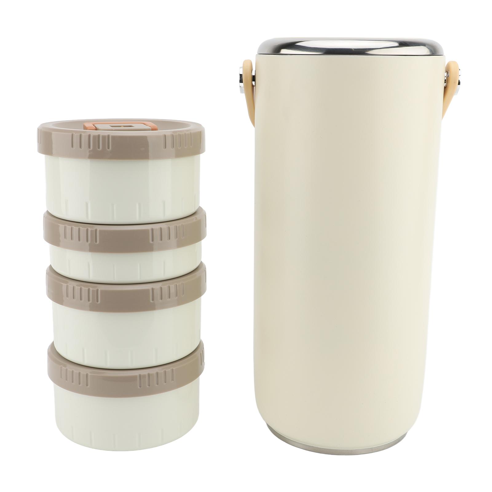 

Vacuum Insulated Food Jar 3.4L Stainless Steel Wide Mouth Portable Sealed Leakproof Hot Food Container for Working White L белый