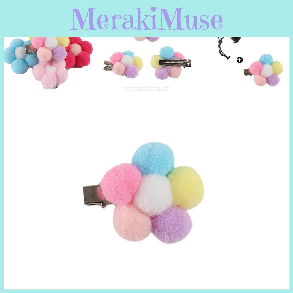 Festive Pet Wig Accessory Set With Brown Bob Hairstyle And Colorful Flower Pins For Celebrations