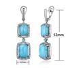 Natural Larimar Clasp Earring Big Gemstone Earring Nice Earring 925 Sterling Silver Fine Jewelry for Women Nice Gift