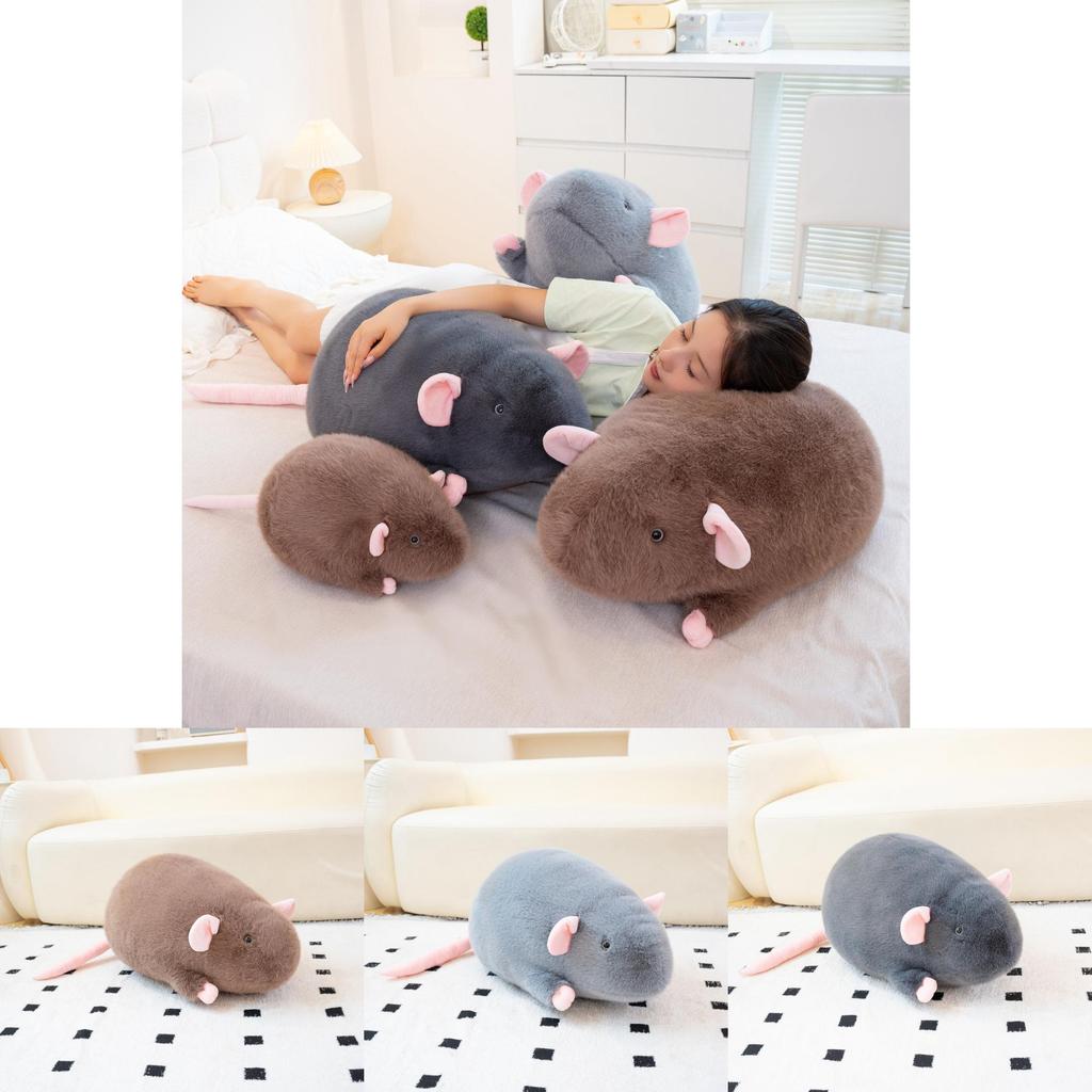 Cute Mouse Plush Pillow With Soft Short Pile For Sleep And Lounging