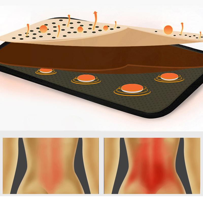 Back Support Heated Belt High Elasticity Breathable Pain Reduce Heating Fixed Waist Brace S Black