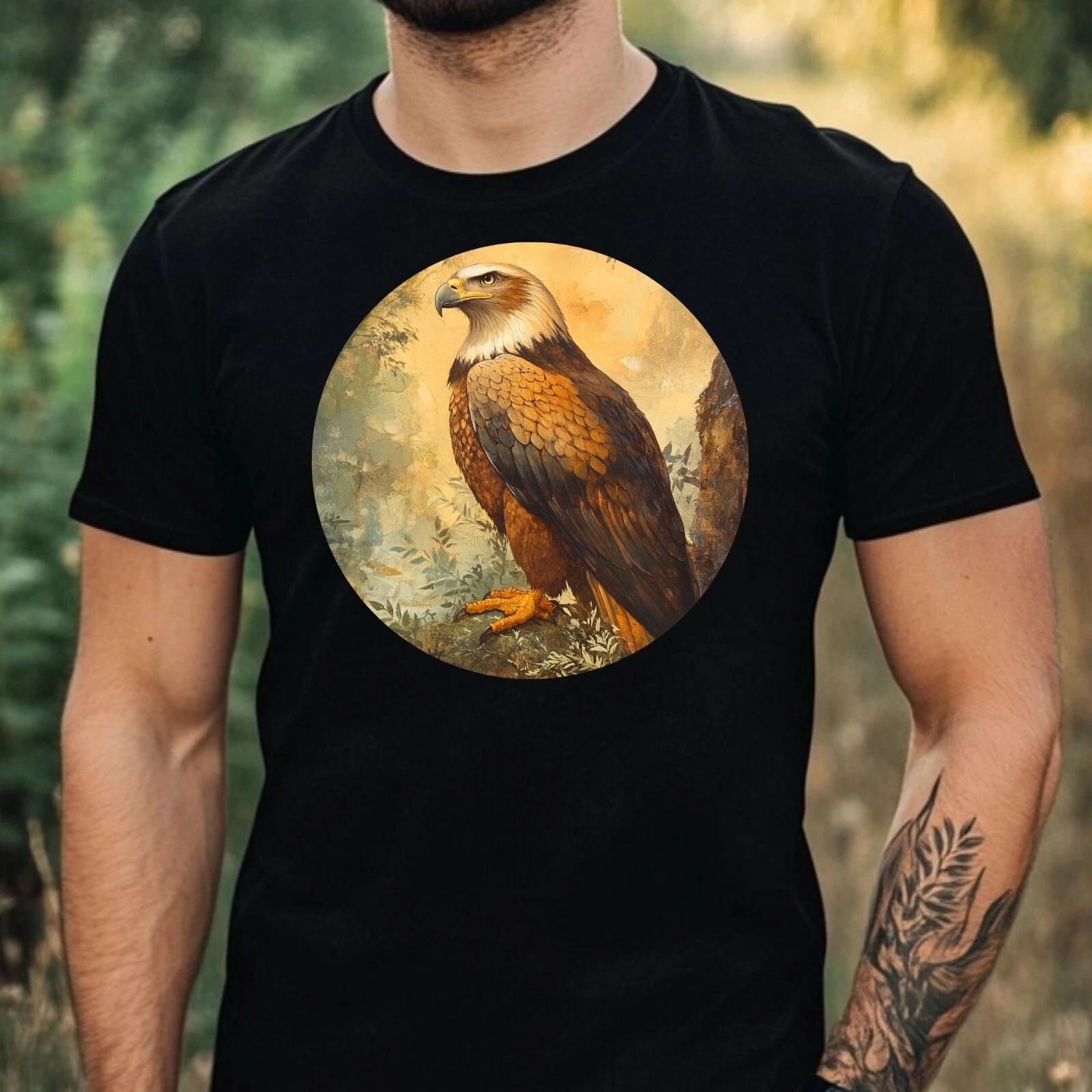 T-Shirt Herren Adler Portrait Motiv Baumwolle Größe XS bis 5XL S