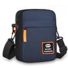 Durable Solid Men’s Crossbody Pack, Slim Lightweight Shoulder Bag with Contrast Orange Zip Decor and Patch