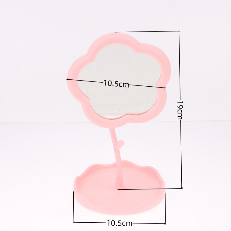 1 Adet Makyaj Aynası Çiçek Şeklinde Dekoratif Aynalar Takı Saç Aksesuarları Tepsili Masa Üstü Ayna Ev Dekorasyonu