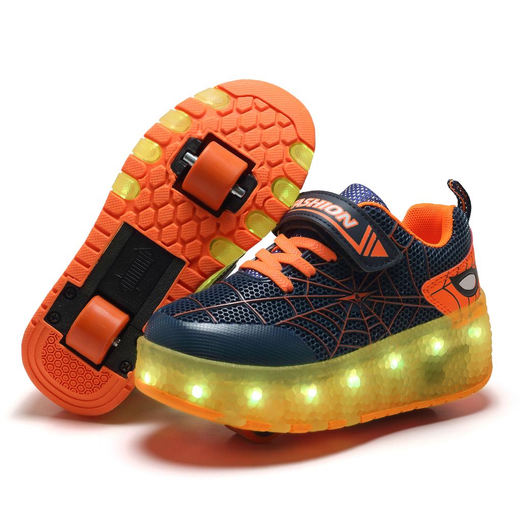 Rollschuhe für Jungen und Mädchen mit LED-Beleuchtung, USB-Ladefunktion, Kinder-Rollschuhe, Freizeit-Skateschuhe, Sportschuhe, Kinder-Sneaker