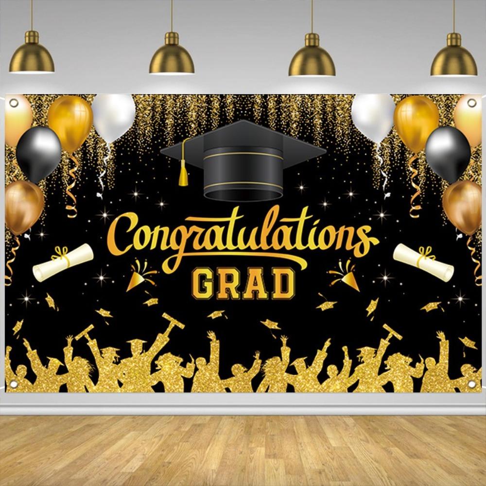 Celebrate Graduates Background Glitter Happy Graduation Banner  Studio Prop