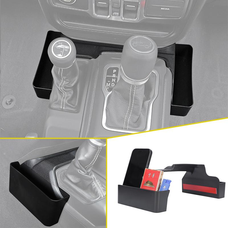 Gear Shift Side Storage Organizer Tray for Jeep Wrangler JL 4XE Gladiator JT 2018-2026 Interior Storage Tidying Box Accessories