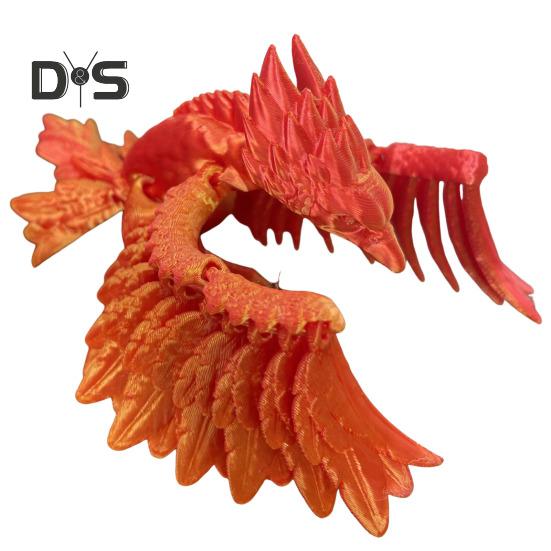 

Фігурка Фенікса з 3D-друком Рухливі шарніри Барвиста фігурка птаха Шарнірна модель тварини Непосидна іграшка Домашній офіс Декорація робочого столу Орнамент червоний