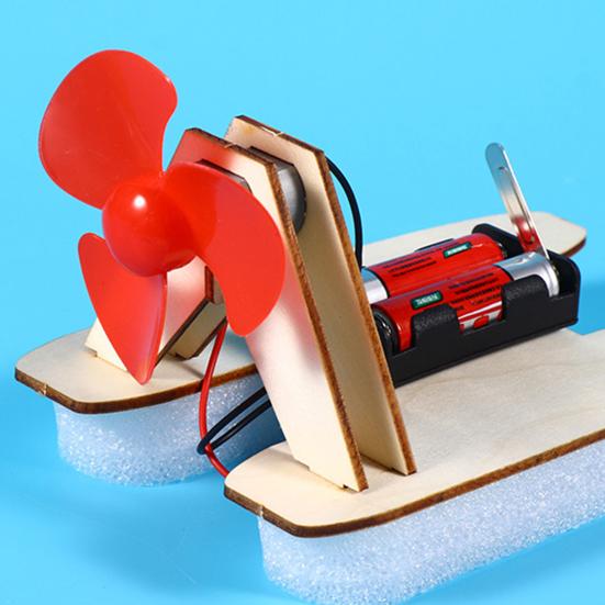 1 набор DIY Wind Powered Boat Model Kit Handmade Wooden Puzzle Hovership Building Crafts Kids STEM Educational Physics Science Experiment Toy